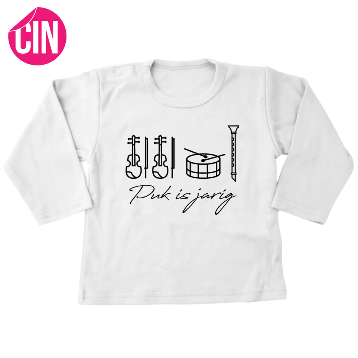 shirt twee violen lange mouw wit cindysigns