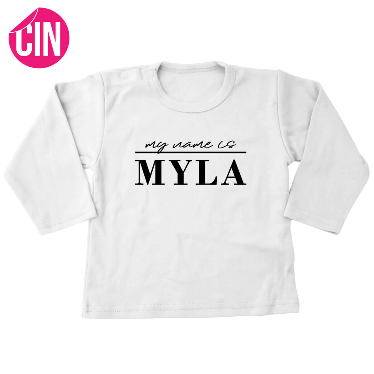 my name is shirt lange mouw wit cindysigns