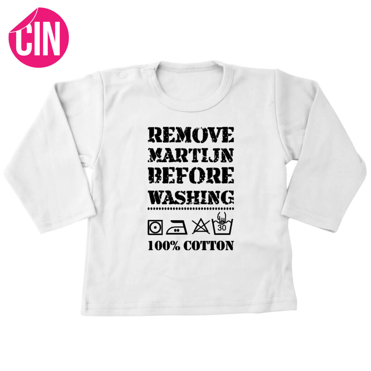 shirt remove baby lange mouw wit