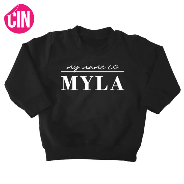 my name is sweater zwart cindysigns