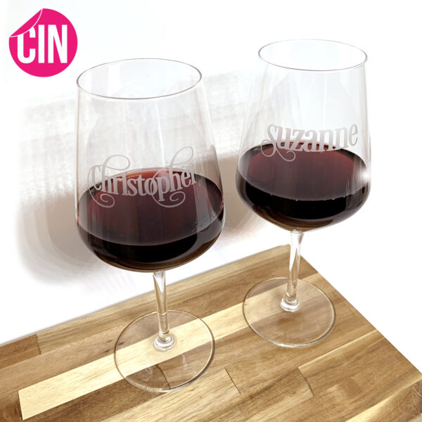 wijnglas met naam cindysigns