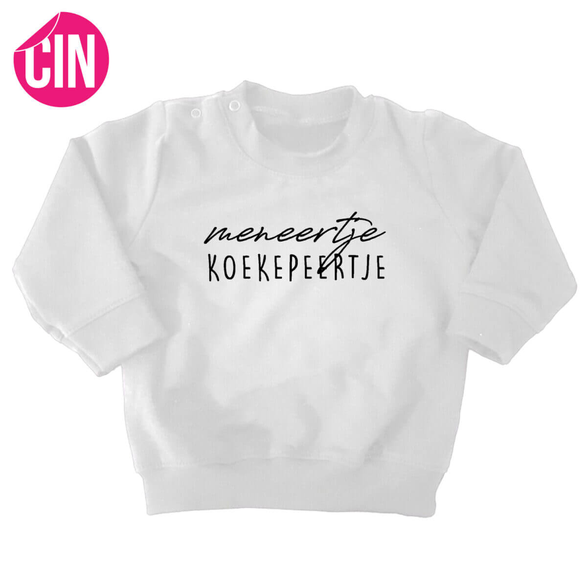 Sweater meneertje koekepeertje wit