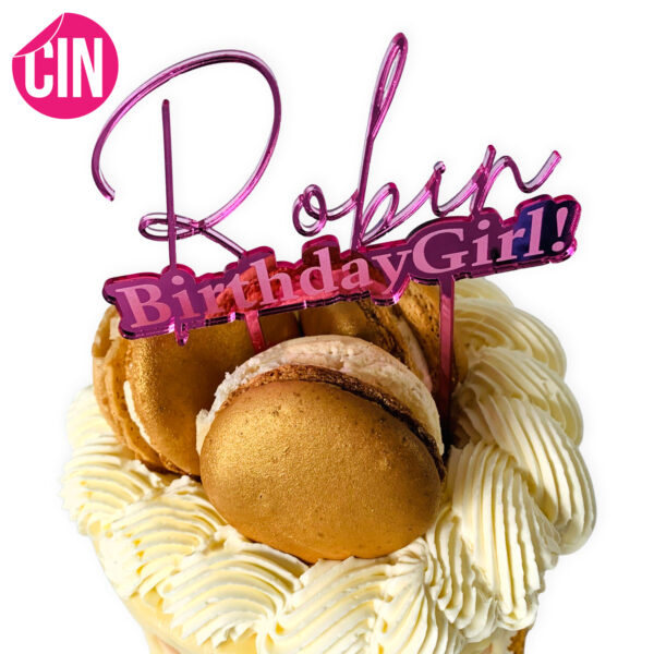 Birthday girl Taarttopper verjaardag Caketopper Cindysigns