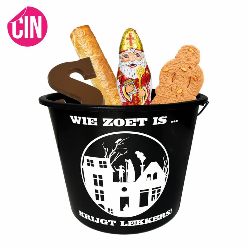 Wie zoet is krijgt lekkers Sinterklaas emmer Cindysigns
